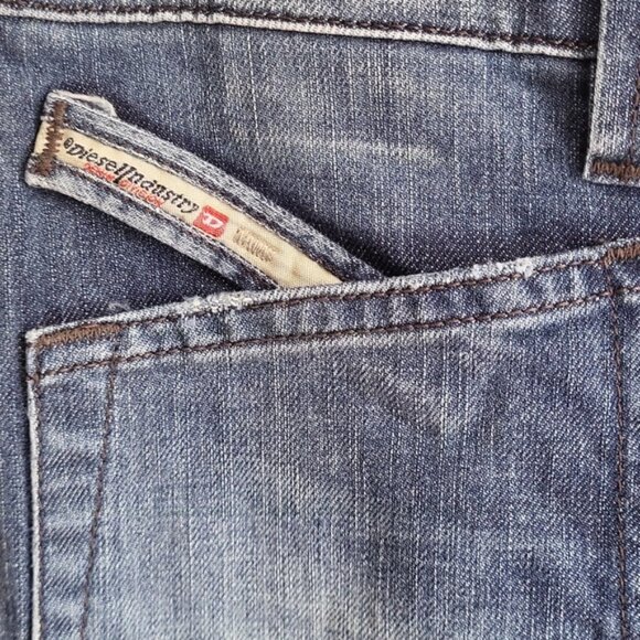 Diesel Fluzi Mid-Rise Faded Wide Flare Stretch Jeans SZ‎ 31 - Picture 8 of 12